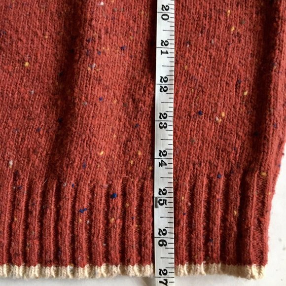 Vintage Express Wool Sweater 1/4 Zip Size Large Speckled Red EUC - Picture 5 of 6